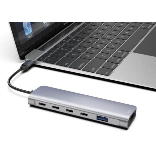 Base para portátil DLH DY-TU5005 USB-C 100 W Prateado 4K Ultra HD HDMI