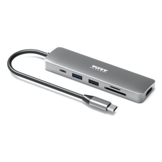 Hub USB-C Port Designs 900162 4 ports HDMI 4K 60 Hz Argent