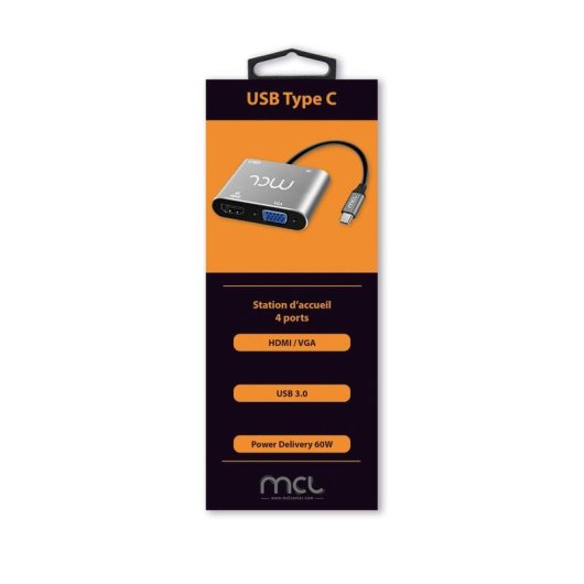 Base pour portable MCL MD1B99AU3CHVUDP USB 3.2 Type-C 60W Plata 4K