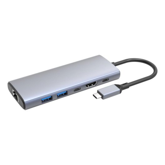 Hub DLH 6 ports 10 Gbps USB-C HDMI 4K DY-SA5260 Extras Ethernet Gigabit