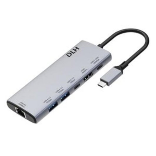 Hub DLH 6 ports 10 Gbps USB-C HDMI 4K DY-SA5260 Extras Ethernet Gigabit