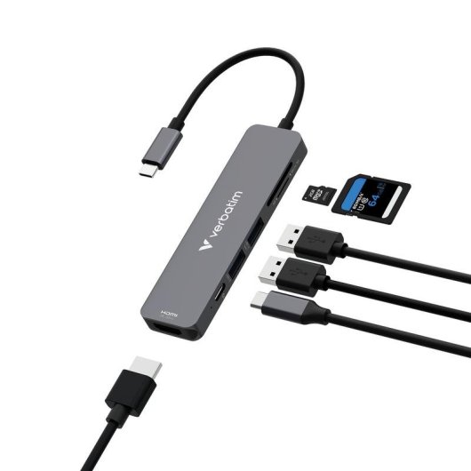 Hub Verbatim 6 Ports 5000 Mbit/s Modell 32156 mit HDMI und Kartenleser
