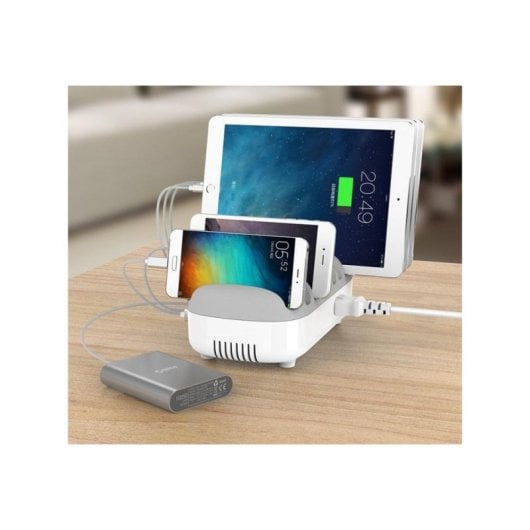 Regleta Compulocks 10 Tomas con Protección y 2,4 A USB Blanca