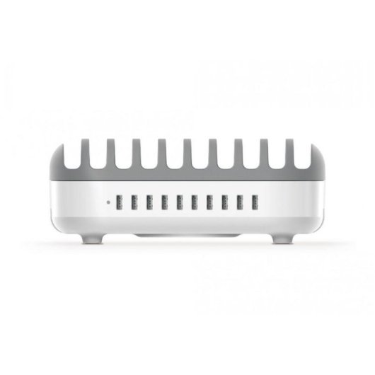 Regleta Compulocks 10 Tomas con Protección y 2,4 A USB Blanca