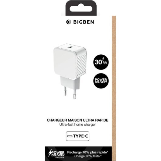 Ladegerät BigBen CS30WCPDRW USB-C 30W Schnell Innen Weiß