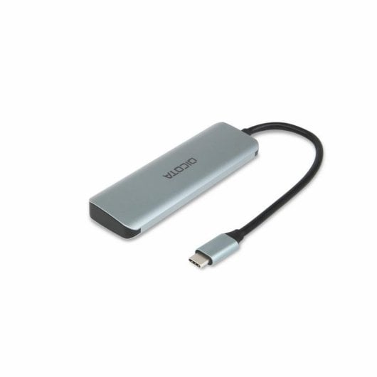 Hub Dicota 4 Ports 10 Gbps USB Type-C D32061 Aluminium Silber