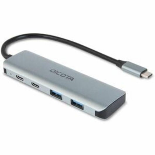 Hub Dicota 4 Ports 10 Gbps USB Type-C D32061 Aluminium Silber
