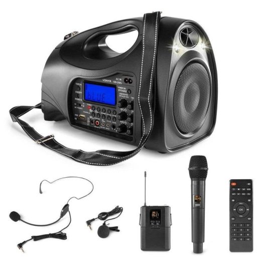 Colunas Vonyx ST016 Bluetooth 130W com microfone sem fios e bateria
