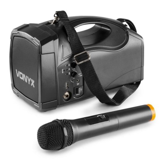 Altavoz Vonyx portátil Bluetooth 100W con micrófono inalámbrico UHF y batería
