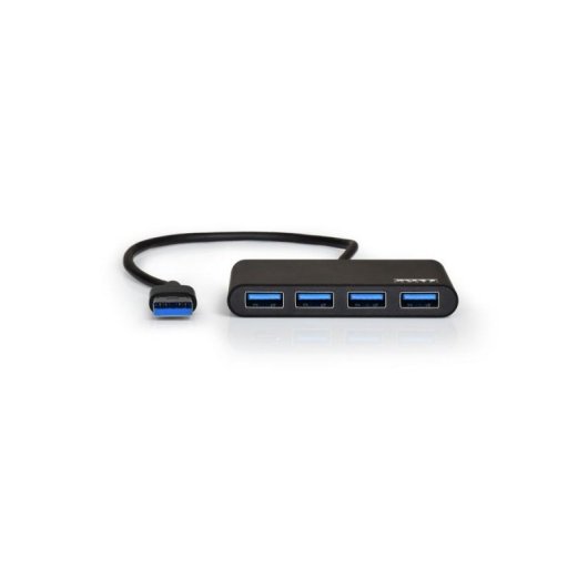 Hub Port Designs 4 ports 5000 Mbit/s USB 3.2 Gen 1 900121 noir aluminium