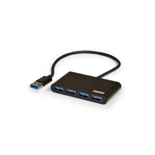 Hub Port Designs 4 ports 5000 Mbit/s USB 3.2 Gen 1 900121 noir aluminium