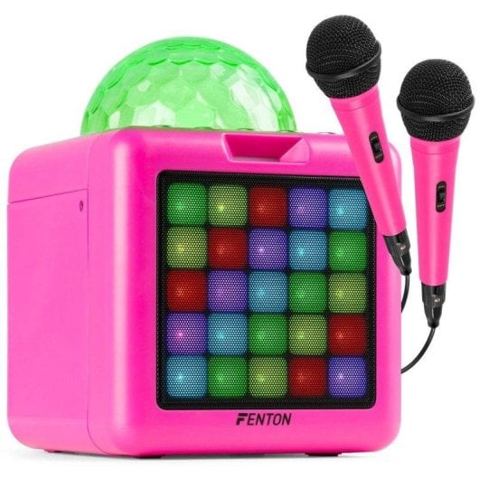 Altavoces Fenton Karaoke Bluetooth 15W con 2 micrófonos y luces LED
