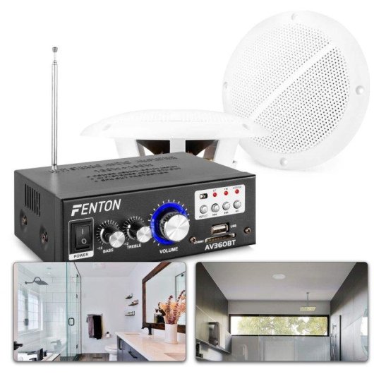 Altavoces Fenton Empotrados Bluetooth 2x40W IP44 con mando a distancia