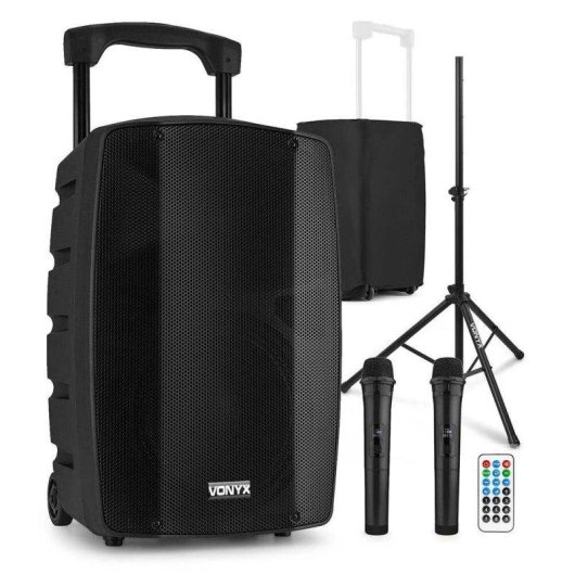Altavoces Vonyx Portátil Bluetooth 200W con micrófonos y trípode