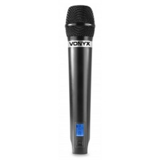 Micrófono Vonyx WM62 inalámbrico UHF doble mano con receptor rack