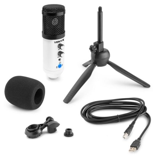 Micrófono Vonyx CM320W USB cardioide con control de eco y ganancia