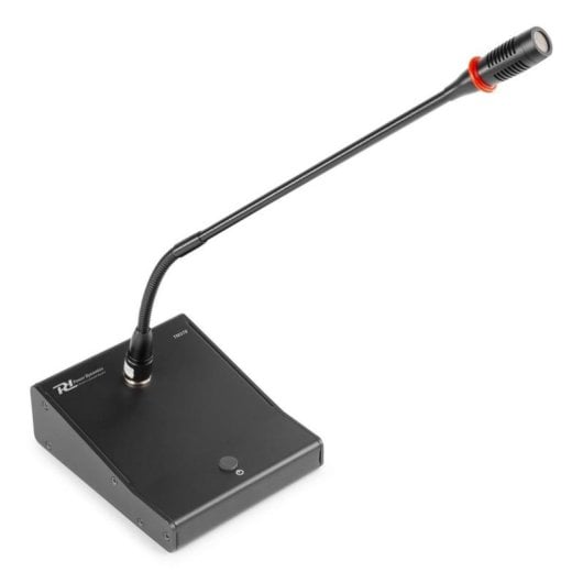 Micrófono Power Dynamics TM370 sobremesa condensador con gong y LED