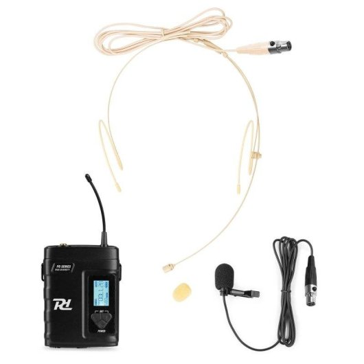 Micrófono Power Dynamics PD220BP inalámbrico UHF con 2 micrófonos