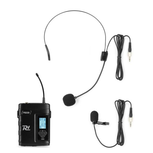 Micrófono Power Dynamics PD220BP inalámbrico UHF con 2 micrófonos