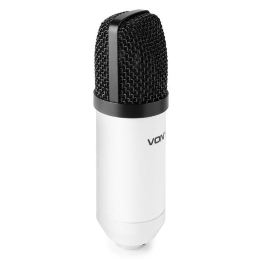 Micrófono Vonyx CM300W USB condensador blanco con kit completo