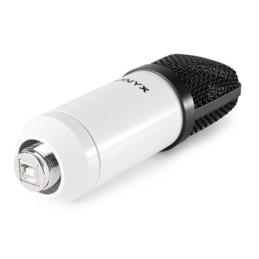 Micrófono Vonyx CM300W USB condensador blanco con kit completo