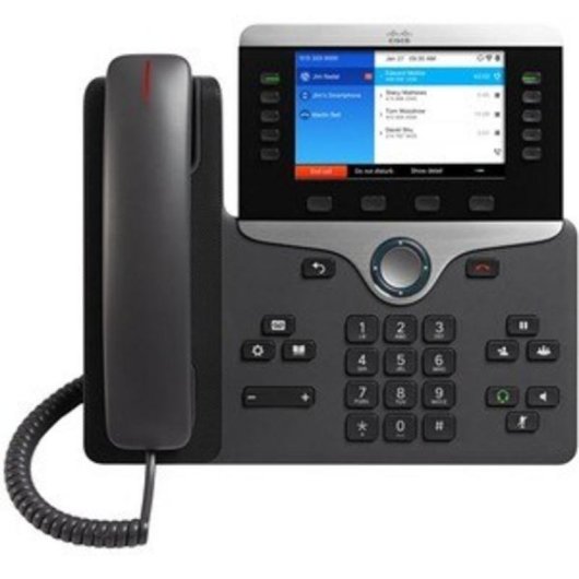 Telefone IP Cisco 8861, Wi-Fi e Bluetooth, Preto/Prateado, Montagem Secretária/Parede