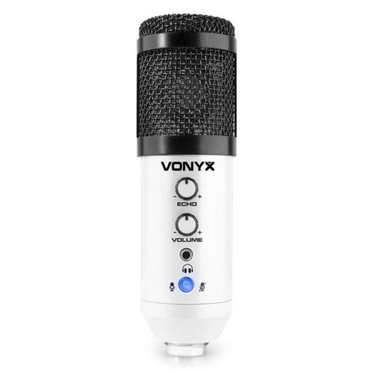 Micrófono Vonyx CMS320W USB cardioide con filtro antipop y soporte ajustable