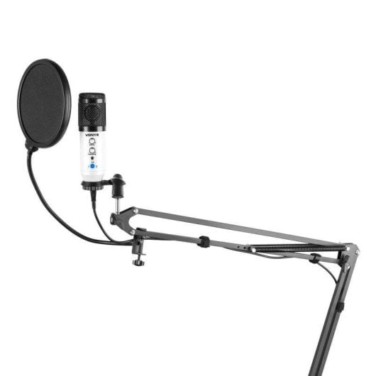 Micrófono Vonyx CMS320W USB cardioide con filtro antipop y soporte ajustable