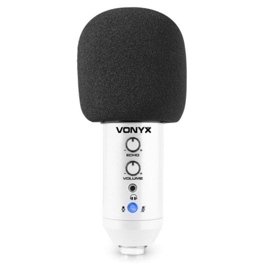 Micrófono Vonyx CMS320W USB cardioide con filtro antipop y soporte ajustable