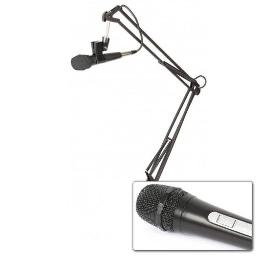 Micrófono Fenton DM110 dinámico XLR con brazo articulado y cables