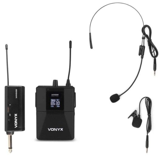 Micrófono Vonyx WM55B inalámbrico UHF con filtro antipop y pantalla digital