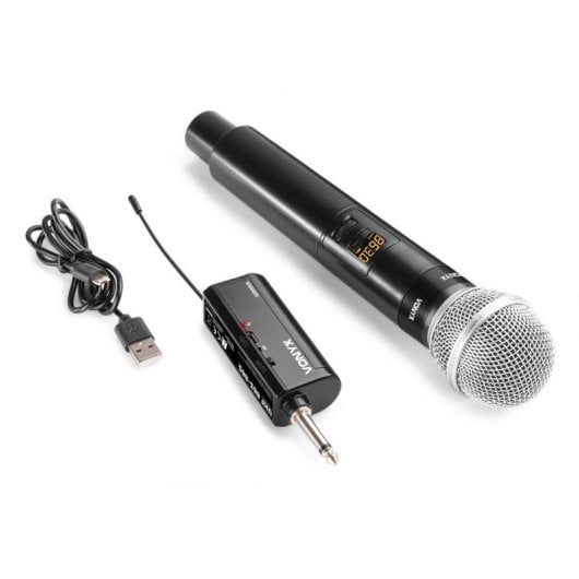 Micrófono Vonyx WM55 inalámbrico UHF con receptor y cancelación de ruido