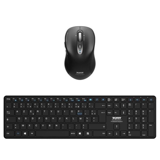 Clavier Port Designs 900907RFR sans fil Bluetooth AZERTY avec souris française