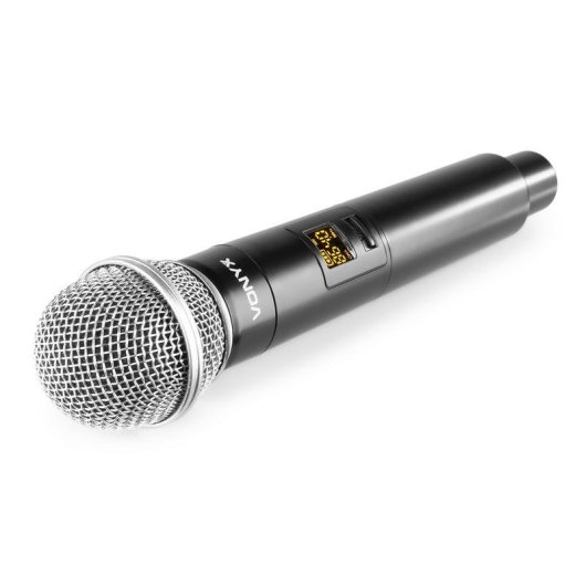 Micrófono Vonyx WM552 inalámbrico UHF dual plug-and-play con receptor