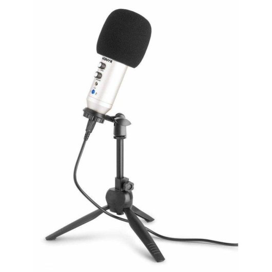 Micrófono Vonyx CM320T USB cardioide con control de eco y soporte plegable