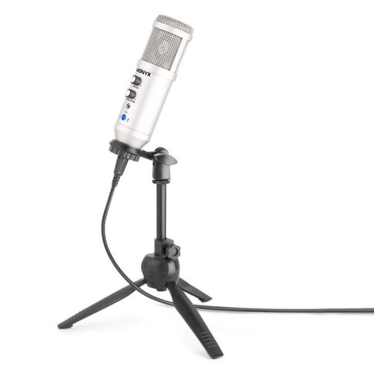 Micrófono Vonyx CM320T USB cardioide con control de eco y soporte plegable