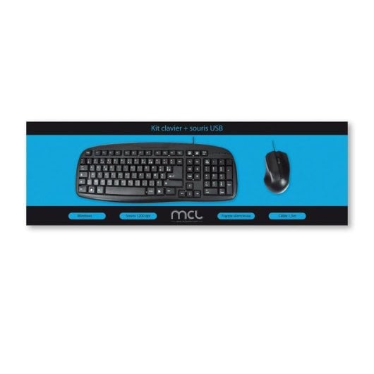 Clavier MCL ACK-2012/N à membrane complet avec souris USB AZERTY français
