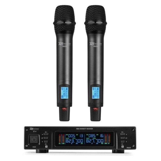Micrófono Power Dynamics PD220 UHF con receptor rack y 80 canales