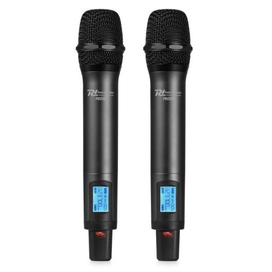 Micrófono Power Dynamics PD220 UHF con receptor rack y 80 canales