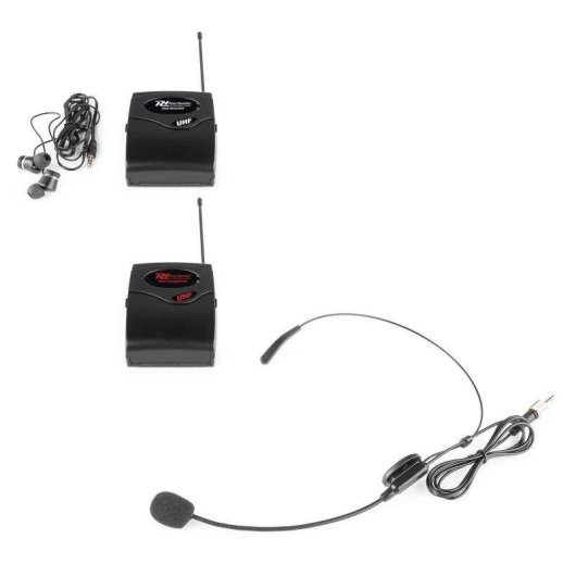 Micrófono Power Dynamics TG40 inalámbrico con receptor y auriculares UHF
