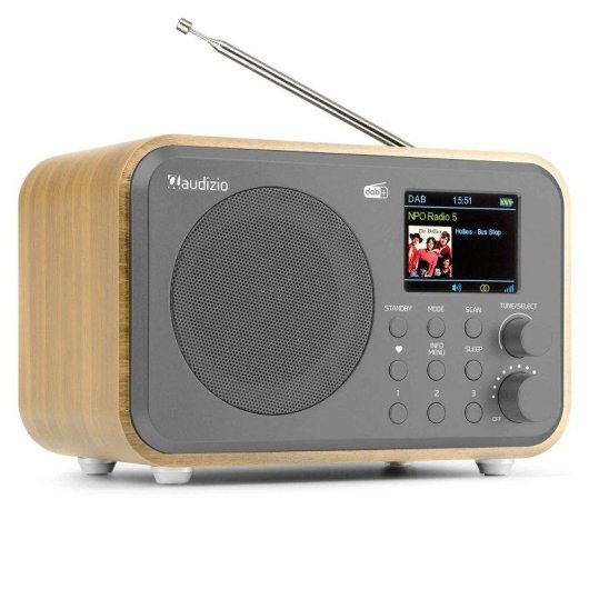 Radio Portátil Audizio Milan DAB+ Bambú Bluetooth 5.0 Pantalla 2.4"