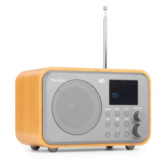 Radio Portátil Audizio Milan DAB+ Bambú Bluetooth 5.0 Pantalla 2.4"
