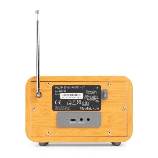 Radio Portátil Audizio Milan DAB+ Bambú Bluetooth 5.0 Pantalla 2.4"