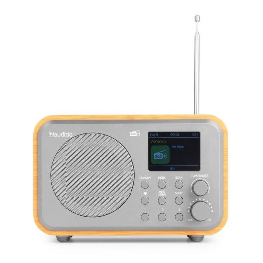 Radio Portátil Audizio Milan DAB+ Bambú Bluetooth 5.0 Pantalla 2.4"