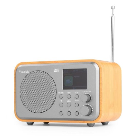 Radio Portátil Audizio Milan DAB+ Bambú Bluetooth 5.0 Pantalla 2.4"