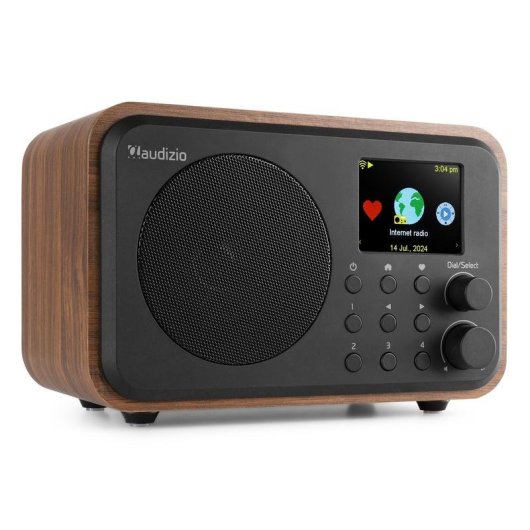Radio Audizio Vicenza FM/DAB+ WiFi Bluetooth 5.0 Batería Integrada Negro/Madera