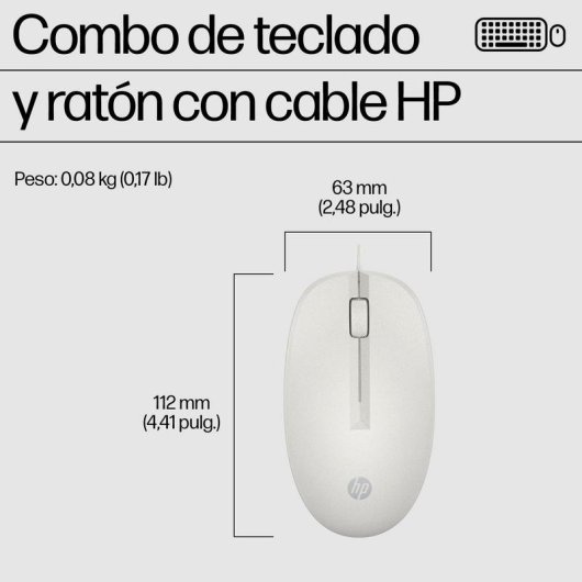 Clavier HP 225 complet filaire avec souris optique USB blanc