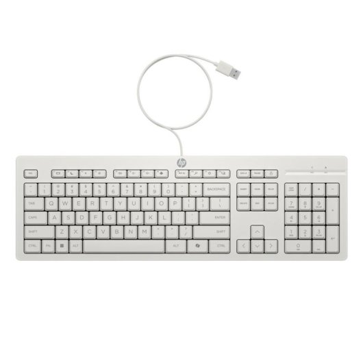 Clavier HP 225 complet filaire avec souris optique USB blanc