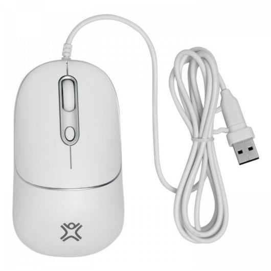 Ratón MCL XWH-WMO2-83 Ambidextro USB Type-A + USB Type-C 6400 DPI Plata Blanco
