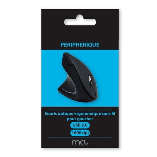 Ratón MCL SS-618GW/N Wireless 1600 DPI Negro Diseño vertical zurdo